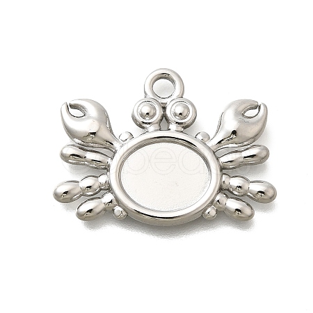 304 Stainless Steel Pendant Cabochon Settings STAS-E545-04F-P-1