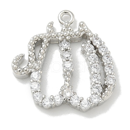 Rack Plating Brass Micro Pave Cubic Zirconia Pendants KK-L224-053P-1