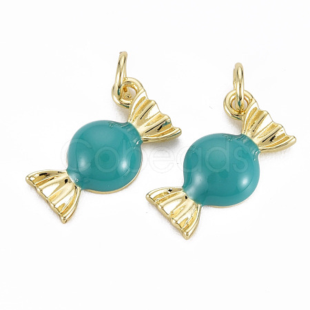 Brass Enamel Charms ENAM-S128-001O-NR-1
