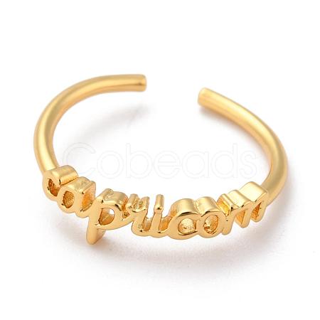 Constellation/Zodiac Sign Brass Cuff Rings RJEW-O042-06G-E-1
