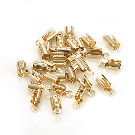 Brass Folding Crimp Ends KK-F777-01LG-1