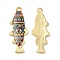 Alloy Enamel Pendants, Cadmium Free & Nickel Free & Lead Free, Golden, Fish Charm, Colorful, 27x10.5x2.5mm, Hole: 1.8mm