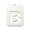 Non-Tarnish 304 Stainless Steel Pendants, Rectangle with Alphabet, Hollow, Letter.B, 32x22x1mm, Hole: 1.5mm