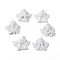 Resin Pendants, with Platinum Plated Iron Screw Eye Pin Peg Bails, Angel, White, 30.5~34.5x30.5~33.5x9.5~14mm, Hole: 1.5mm, 10pcs/set