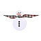 PU Leather Big Pendants, Christmas Theme, White, Snowman, 55x37x2mm, Hole: 1.5mm