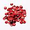 Plastic Paillette Beads, Semi-cupped Sequins Beads, Center Hole, FireBrick, 10x0.5mm, Hole: 1mm