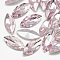 Pointed Back Glass Rhinestone Cabochons, Back Plated, Faceted, Horse Eye, Light Rose, 10x5x3mm