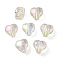 UV Plating Rainbow Iridescent Acrylic Beads, Two Tone Bead in Bead, Heart, Medium Purple, 11x11.5x8mm, Hole: 3mm