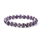 Gemstone Bracelets, Amethyst, about 5.2cm inner diameter, Bead: 8mm in diameter, 22~24pcs/Strand