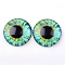 Glass Cabochons for DIY Projects, Half Round/Dome with Dragon Eye Pattern, Medium Aquamarine, 10x3.5mm