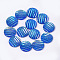 Resin Cabochons, Flat Round, Blue, 12x3~3.5mm