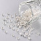 (Repacking Service Available) 8/0  Glass Seed Beads, Silver Lined Round Hole, Round, White, 3mm, Hole: 1mm, about 12G/bag