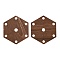 Wood Tool for Knitting Loom Accessories, Hexagon, Camel, 7x6.1x0.2cm, Hole: 6mm and 8mm