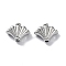 Rack Plating Alloy Beads, Fan, Platinum, 10x12.5x4mm, Hole: 1.6mm