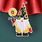 Christmas Santa Claus Computerized Embroidery Cloth Self Adhesive Patches, Stick On Patch, Costume Accessories, Appliques, Dark Green, 60~80x39~55mm