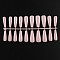 Solid Color Plastic Seamless Toe False Nail, Practice Manicure Nail Art Tool, Rosy Brown, 26~32x6~13mm, 20pcs/set.