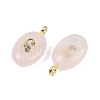 Natural Rose Quartz & Cubic Zirconia Pendants G-Z076-01G-10-2