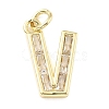Brass Micro Pave Cubic Zirconia Pendants KK-V014-01G-22-1