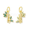 Rack Plating Brass Pave Cubic Zirconia Charms KK-G464-08G-1