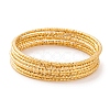 7Pcs PVD Vacuum Plating 304 Stainless Steel Textured Bangles Set for Women BJEW-A011-12B-G-1