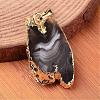 Mixed Golden Tone Brass Natural Druzy Geode Agate Slice Pendants G-M282-01-2