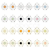 24Pcs 12 Colors Cat Eye Sun Pendants with Crystal Rhinestone FIND-FH0007-93-1