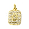 Rack Plating Brass Micro Pave Clear Cubic Zirconia Charms KK-G501-01O-G-1