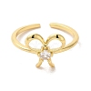 Brass Cubic Zirconia Solitaire Rings RJEW-R141-05G-3