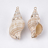 Electroplate Spiral Shell Pendants SSHEL-T009-13-2