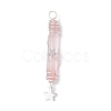 3Pcs 3 Styles Electroplated Natural Quartz Crystal Pointed Copper Wire Wrapped Pendants PALLOY-JF03767-05-4