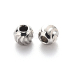 Tarnish Resistant 201 Stainless Steel Corrugated Beads STAS-S103-17B-P-2