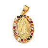 Brass Micro Pave Colorful Cubic Zirconia Pendants ZIRC-A021-41G-1