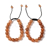 10mm Round Natural Red Aventurine Braided Bead Bracelets BJEW-C067-01C-11-1