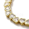 Rack Plating Brass Pave Clear Cubic Zirconia Link Bracelets KK-R158-13G-2