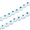 Handmade Evil Eye Lampwork Flat Round Bead Strands X-LAMP-L058-8mm-14-1