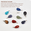 10Pcs 10 Style Natural & Synthetic Gemstone Pendants G-NB0002-57-4