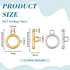 2Pcs 2 Colors 925 Sterling Silver Toggle Clasps STER-BC0004-02-2