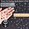 64Pcs 16 Styles Halloween Themed Alloy Cabochons DIY-GA0007-20-2