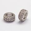 Brass Micro Pave Cubic Zirconia European Beads ZIRC-D113-31-FF-2