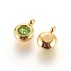 304 Stainless Steel Rhinestone Charms X-STAS-P237-10G-M-3