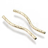 Brass Curved Tube Beads X-KK-R112-034C-NF-3