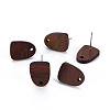 Walnut Wood Stud Earring Findings WOOD-S054-46-1