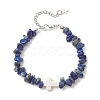 Natural Lapis Lazuli & Synthetic Turquoise Beaded Bracelets for Women BJEW-JB13230-2