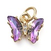Brass Micro Pave Clear Cubic Zirconia Pendant ZIRC-P079-B01-M-2