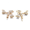 Brass Micro Pave Clear Cubic Zirconia Peg Bails Pendant Links KK-S356-345-NF-2