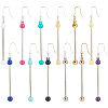 15Pairs 15 Colors Iron & 201 Stainless Steel Dangle Earring Findings EJEW-SC0010-92-7