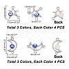 24Pcs 6 Styles 304 Stainless Steel Enamel Connector Charms STAS-DC0010-36-2