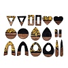 18Pcs 9 Styles Opaque Resin & Walnut Wood Pendants RESI-N053-03-2
