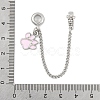 Rack Plating Paw Print Alloy Pink Enamel European Safety Chains FIND-C055-05P-02-3