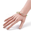 Bling Glass & Brass Tube Beaded Multi-strand Bracelet BJEW-TA00108-3